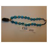 Turquoise and Black Onyx Necklace - Hand Made