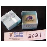 Ring - Size 6 with Purple Stone - Silver .925