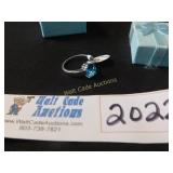 Ring - Size 7 with Blue Stone - Silver .925