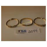 Gold Bracelets - Lot of 3 - 2.5" Bracelets