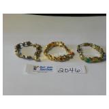 Gold Charm Bracelets - Lot of 3 - 2" Bracelets