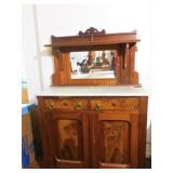 Antique Cabinet with Mirror with Custom Marble