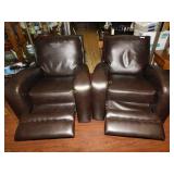 Theater Chairs Set of 2 Recliners Dark Chocolate