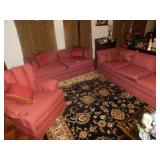 Couch, Love Seat and Chair lot of 3 Salmon and