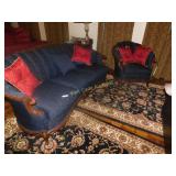 Claw Foot Sofa and Matching Chair Beautiful Navy