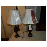 Table Lamps Pair Burgundy Approx. 27"