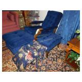 Antique Chair with Ottoman and Foot Stool - Chair
