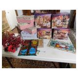 Christmas Lot Stained Glass Art, Villages New In