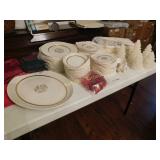 Fine Christmas Dinnerware Lot- Tree Candles,