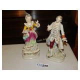 Bone China Figurines Pair of 2 Matching- No