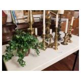Brass Candle Sticks Holders - lot of 11 and