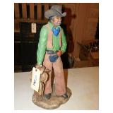Cowboy Statue Oil Painted Approx.22" Day Break By