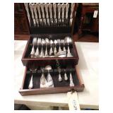 Reed and Barton Eureka Flatware in Mahogany Chest