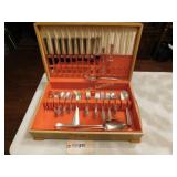 T S Company Sterling 18-20 Flatware in Wooden