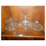 Cake Plates and Large Serving Bowl lot of 3