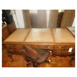 Accountant Desk Leather Inlay on Top- Kittinger