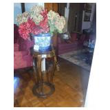Rare Teak Wood Flower Stand wooden with Floral