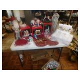 Christmas Lot Large Santa Statue, Christmas Tree,