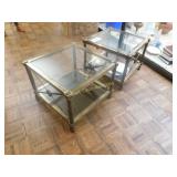 Brass Tables Set of 2 Approx. 17"x21"x21"