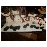 Snowman Sitting Family of 6