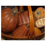 Pumpkin Décor Porcelain and Beaded lot of 6 in