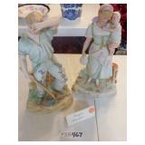 German Figurines lot of 2 Approx.14" Tall