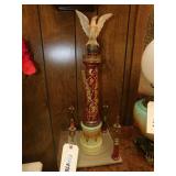 Wine Decanter Art Piece (Antique) With Pink Glass