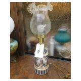 Antique Hurricane Type Lamp Approx. 25" Tall