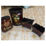 Decorative Waste Baskets and Tin Flower Pots lot
