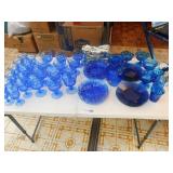 Cobalt Blue Glass Dinner/ Serving ware Lot of 48