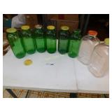 Green Glass Vintage 40oz. Water/Juice Jars Lot of