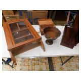 Wooden Lot of 4 Trinket Shelf, Magazine Rack,