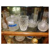 Genuine Crystal and Other Glass Ware Shelf Lot