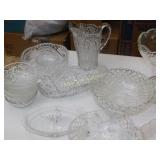 Cut Glass Serving Lot Large