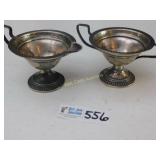 Genuine Silver Cream and Sugar Containers