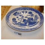 Occupied Japan Blue Platter - Willow Pattern - In