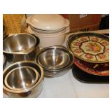 Serving Trays and Stainless Steel Bowls with