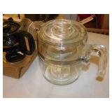 Glass Percolator and Coffee Pots Glass lot of 4