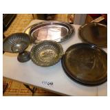 Plated Silver and Aluminum Serving Dish