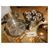 Amway Queen Pots- Egg Poacher and 2 Skillets