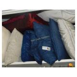 Throw Pillows Lot of 16 Blue, Silver, Red and