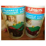Lincoln Logs and Wooden Building Blocks - Mixed