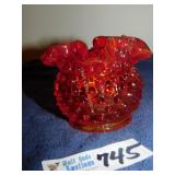 Fenton Glass Red Dish Small