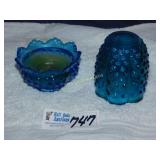 Fenton Glass Blue Candle Holder