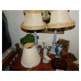 Home Décor Lot- 3 Desk Lamps, Extra Shades,