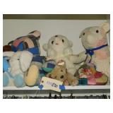 Teddy Bear Mixed Plush Lot- Quilted Bears