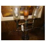 Vintage Double Hurricane Style Lamp Approx. 25"