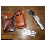 Husky Razor Knife New In Leather Case