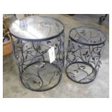 Patio/End Tables - Made of Metal with Glass Tops