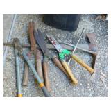 Hand Tool Lot- Pick Axe, Hedge